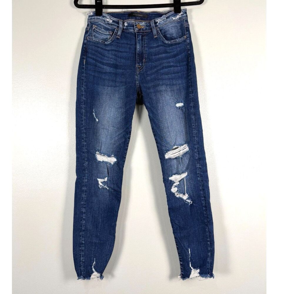 Flying Monkey Distressed Mid Rise Ankle Skinny Jeans 27